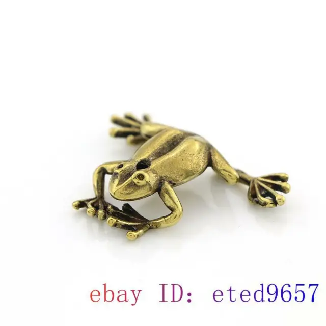 Brass Frog Figurines Pendant Gifts Small Ornaments Sculptures Jewelry Handmade