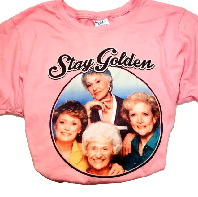 Golden Girls T-Shirt Pink Stay Golden Girls Graphic Tee, Women's Oversized L New