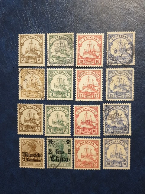 Deutsche Kolonien Schöne MIX VON 16 BRIEFMARKEN Verschiedene Länder!!