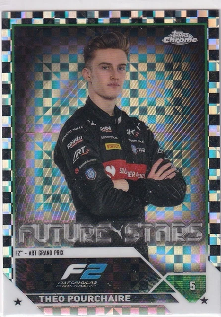 Carte à Collectionner F1 2023 Topps Chrome Theo Pourchaire Auto - Non Gradée - Presque Neuf