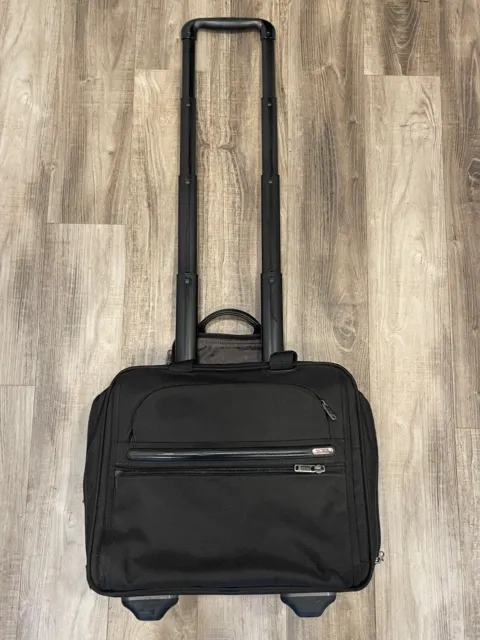 Tumi Wheeled Compact Computer Brief Black Ballistic Nylon Luggage Bag 26102D4