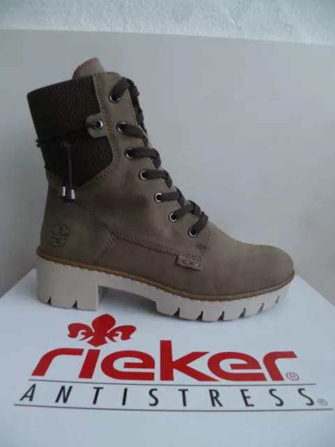 Rieker Donna Stivali Invernali Stivaletti Stivali Scarpe Beige X5720