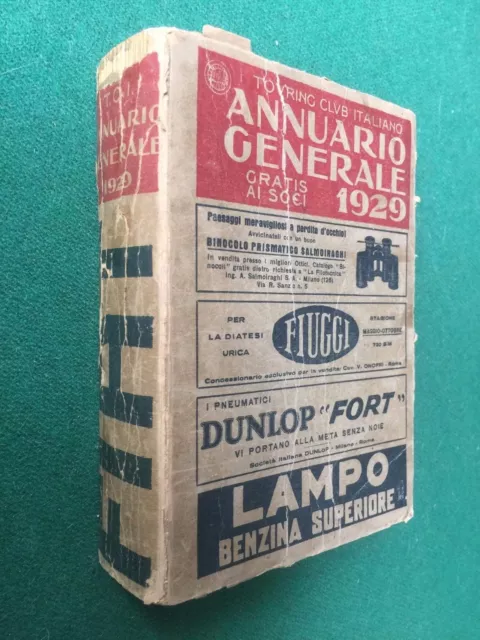 FIAT - ANNUARIO GENERALE 1929 TCI Touring Club Italiano GUIDA MANUALE