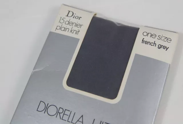 Collant vintage Dior Diorella grigio francese taglia unica