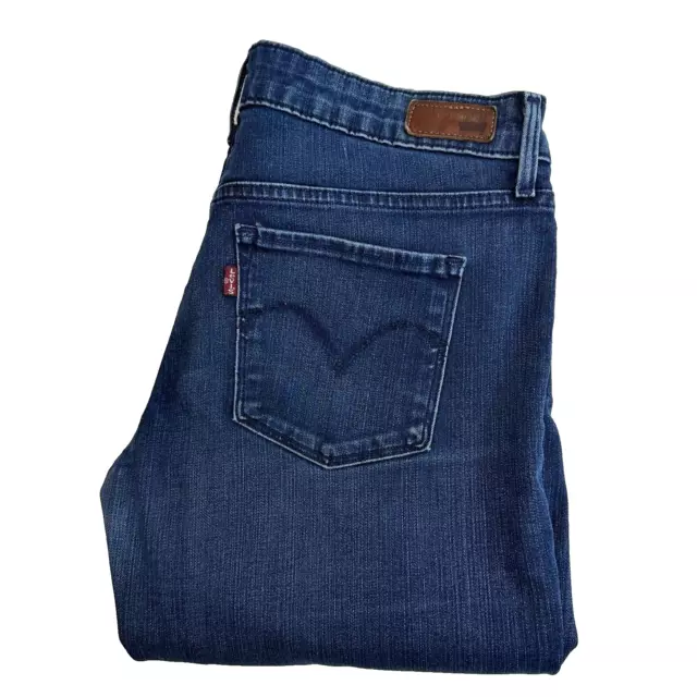 Levis Jeans Damen W29 L33 blau hell geschwungen schmal dünn skinny modern erhöht Stretch-Reißverschluss