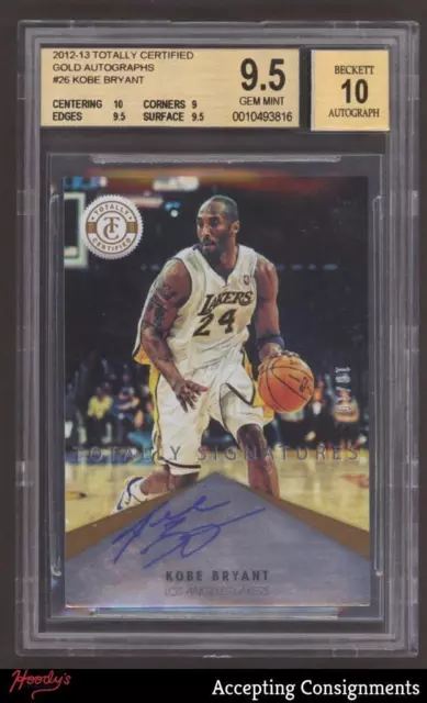 2012-13 Totally Certified Gold Kobe Bryant BGS 9.5 GEM ON CARD AUTO 10/10