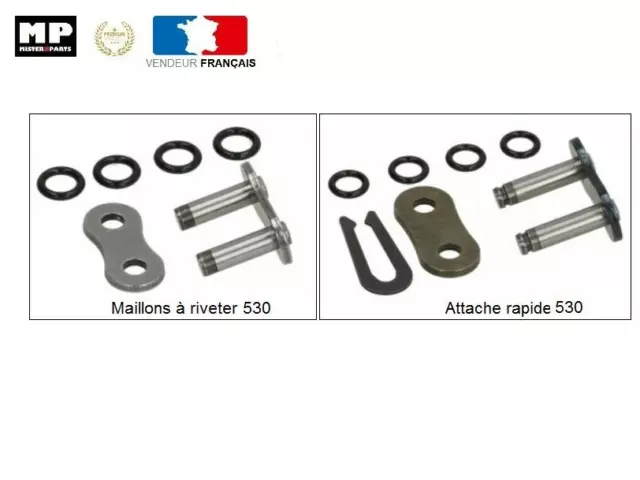 Attache rapide / maillon à Sertir ( à riveter ) pour Chaine X-RING  Pas 530