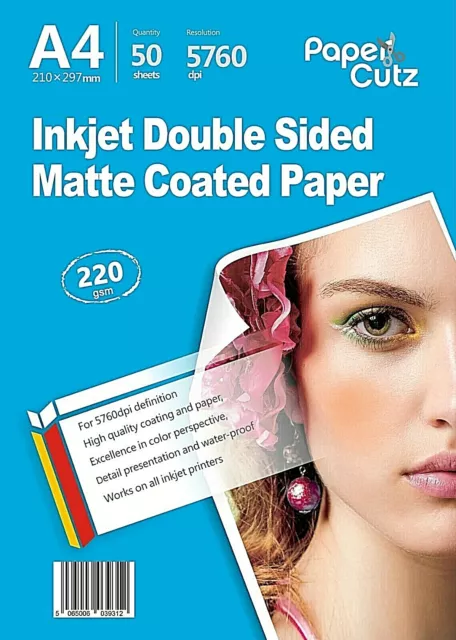 A4 Double Sides Matt Inkjet Photo Paper 220Gsm 50 Sheets