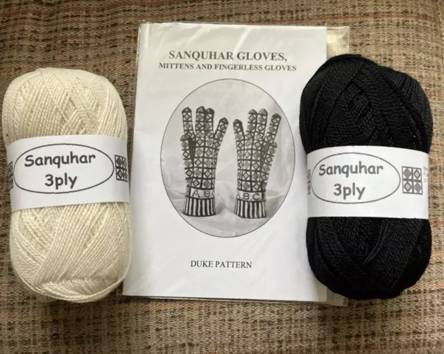 Sanquhar Gloves kit - DUKE Patern with 3ply yarns