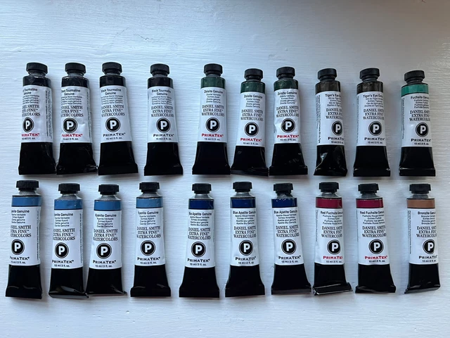20 pinturas de acuarela extrafinas Daniel Smith 15 ml - series 2,3 y 4 varios colores