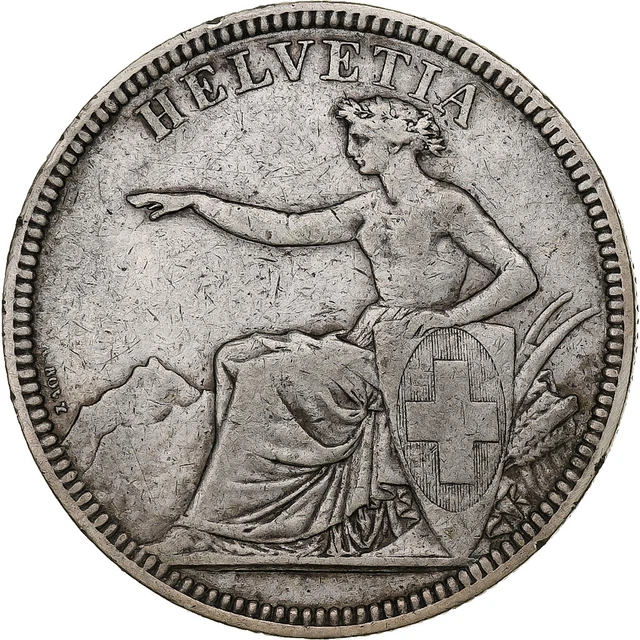 Pièce De 5 Francs Suisse Argent 1891 B - Tête D'Helvetia, Berne, Collection