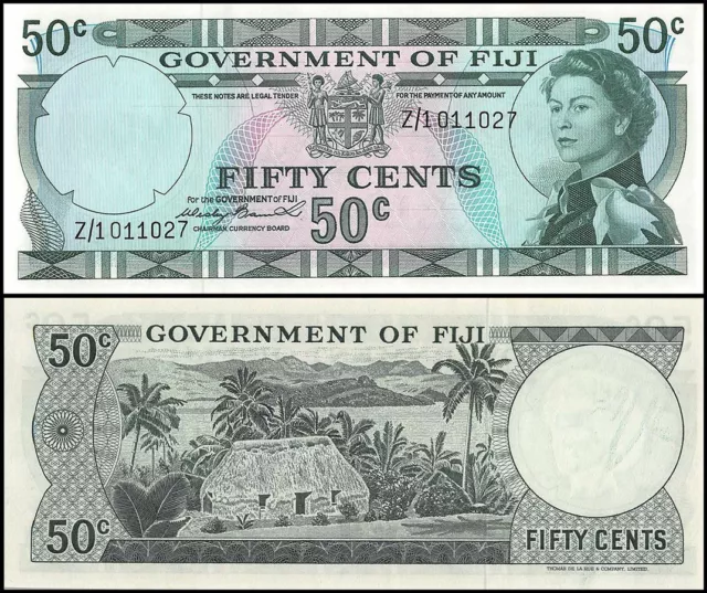 Fiji 50 Cents, 1971 ND, P-64az, UNC, Replacement