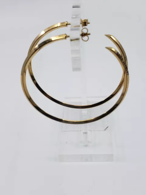 New Lana Jewelry Yellow Gold Earrings 14K 15Mm Skinny Hoop 2" Diameter