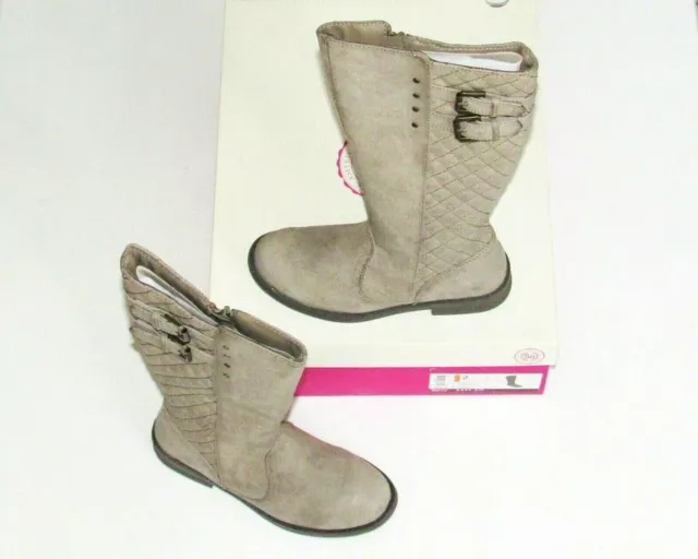 Riding Boots Girls 2 Gray Stone NEW Shoes Mid Calf Chelsea Cowgirl Kids So Kohls