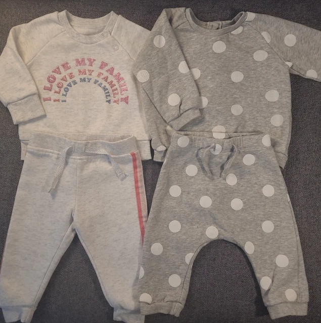 Pacchetto tuta bambina 3-6 mesi maglione jogger outfit (261)