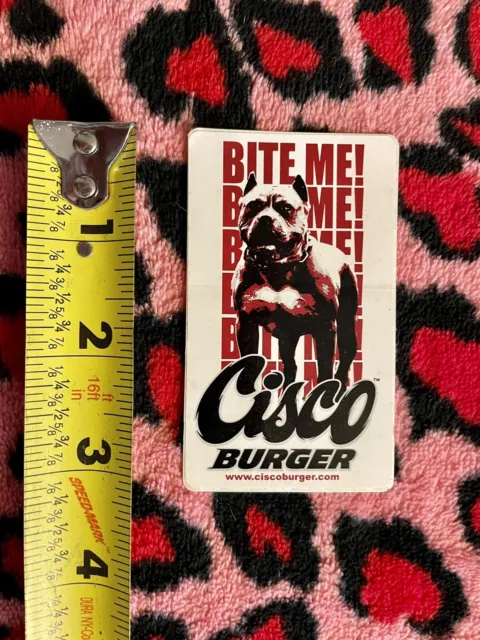 Original Jesse James West Coast Choppers Cisco Burger Bite Me Sticker 3 Inch