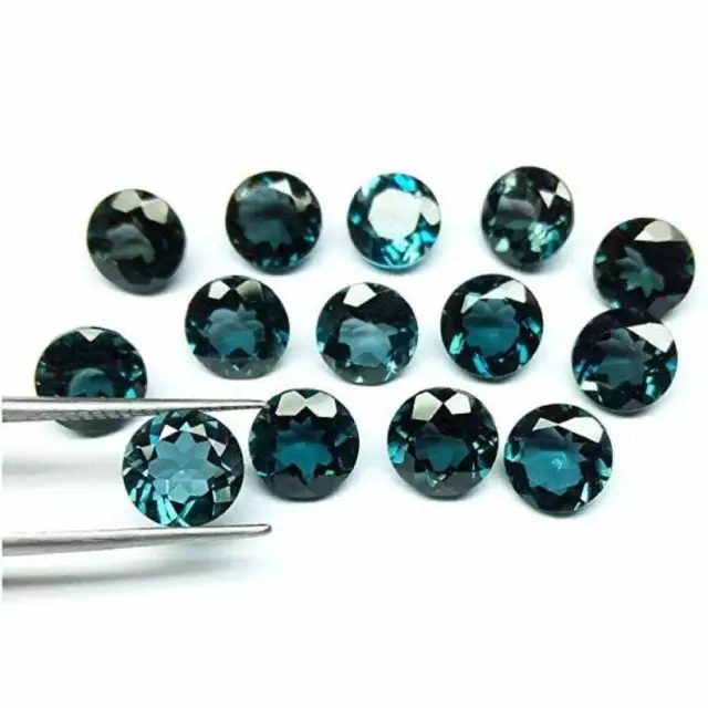 AAA Natural London Blue Topaz 3mm Round Faceted Cut Loose Gemstone 50 pcs Lot