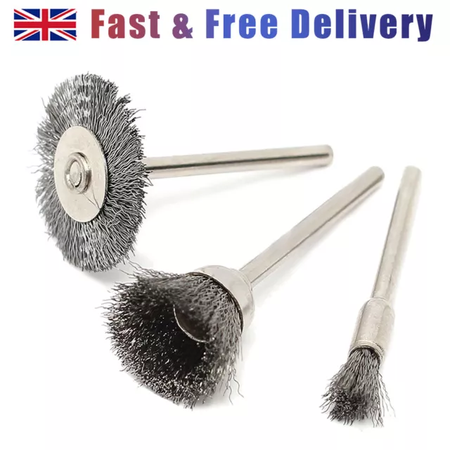 60X Rotary Steel Wire Brush Drill Polishing Cup Wheel Set Tool For Rust Removal