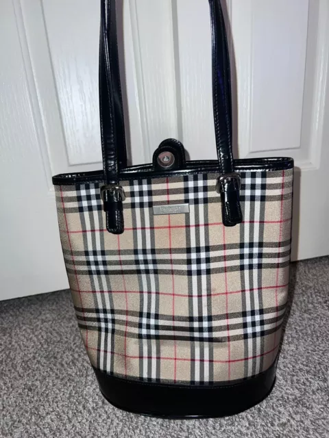 Burberry London Haymarket Check Tote Bag shoulder handbag holiday gift bucket