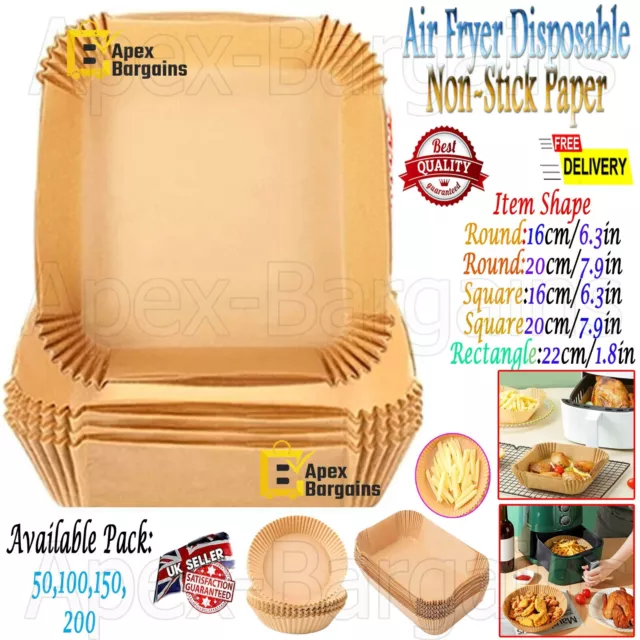 Square/Round/Rectangle Air Fryer Disposable Non-Stick Paper Liner Steamer Baking