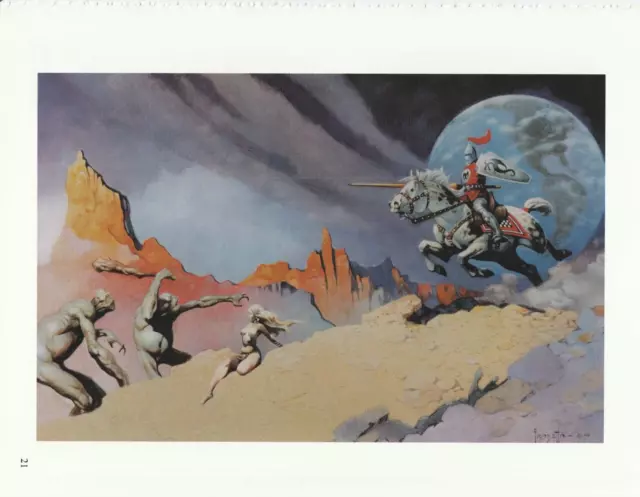 1996 full Color Plate "Moon Rider" by Frank Frazetta Fantastic GGA Print