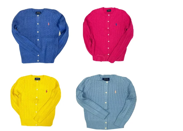 Polo Ralph Lauren Girls Sweater Cable Cardigan Kids Toddler Size 2 2T