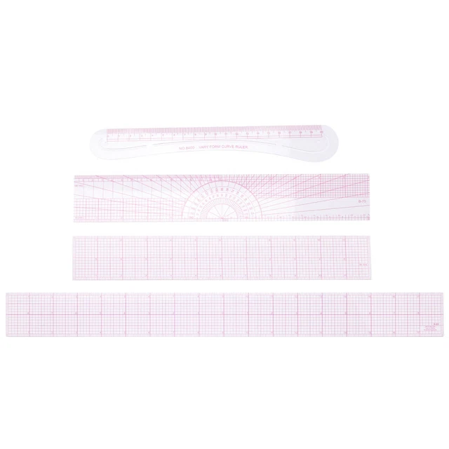Regla de corte reglas de acolchado reglas medidor de costura plástico rosa