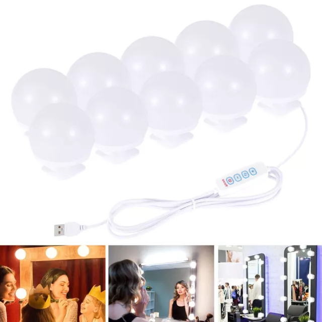 LED Vanity Mirror Lights with 10 Dimmable Bulbs 3 Color Modes Makeup sf