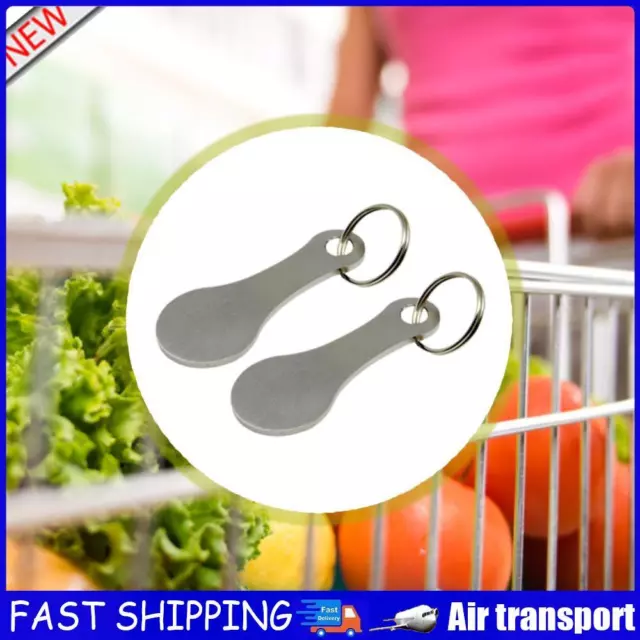 2pcs Metal Keychain Shopping Cart Tokens Accessories Key Ring Hook (A) AU