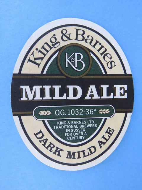 Beer Brewery Pub Coaster ~ KING & BARNES Mild Ale ~ Horsham, Sussex, ENGLAND, UK