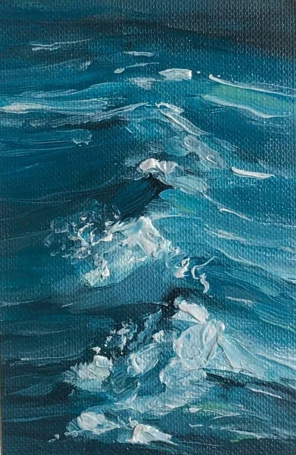 ACEO Paisaje Marino Paisaje Pintura Arte Original 3.7/2.5 pulgadas