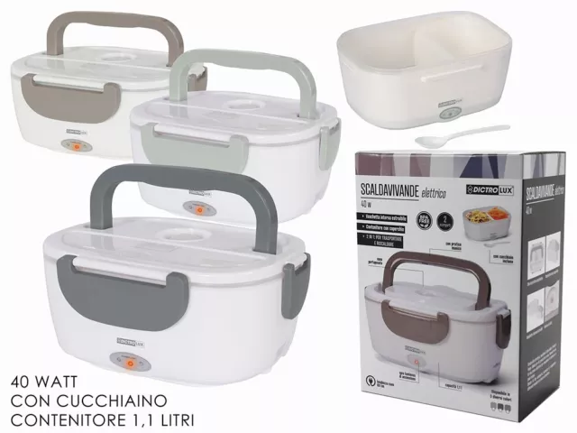 Scaldavivande Box Contenitore Scalda Pranzo Elettrico Porta Cibo Ufficio+ Posata