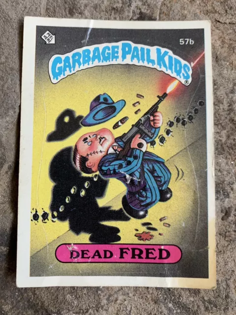 Dead Fred Garbage Pail Kids Card. Glossy #57b. Series 2. Okay conditioned