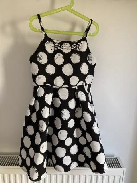 girls next special occasion dress white and black age 10