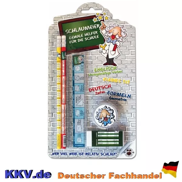 Schreibset -Schlaumeier- Grundschule  2 Bleistifte 1 Lineal 1 Radier 1 Anspitzer