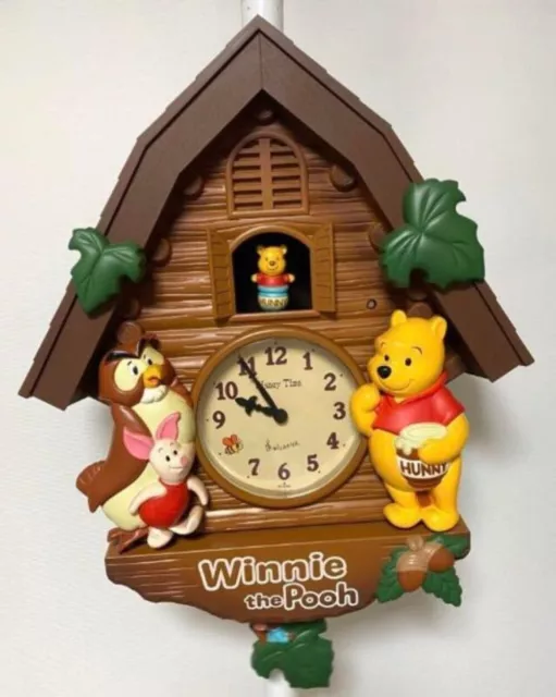 Vintage Winnie the Pooh Cuckoo Wall Clock Seiko Disney Time Musical WORKING /JP