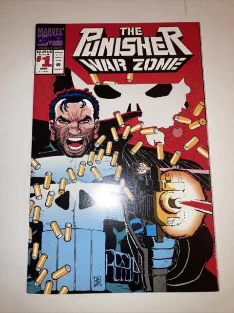 THE PUNISHER: WAR ZONE 1, DIE-CUT COVER, MARVEL COMICS, MARCH 1992, NM+ Unread