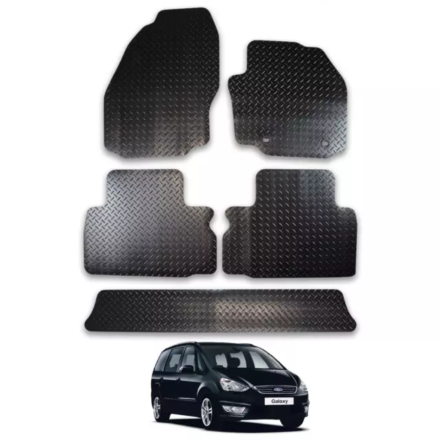 Car Mats for Ford Galaxy (2006-2013) Tailored Fit Rubber Floor Set Heavy-Duty