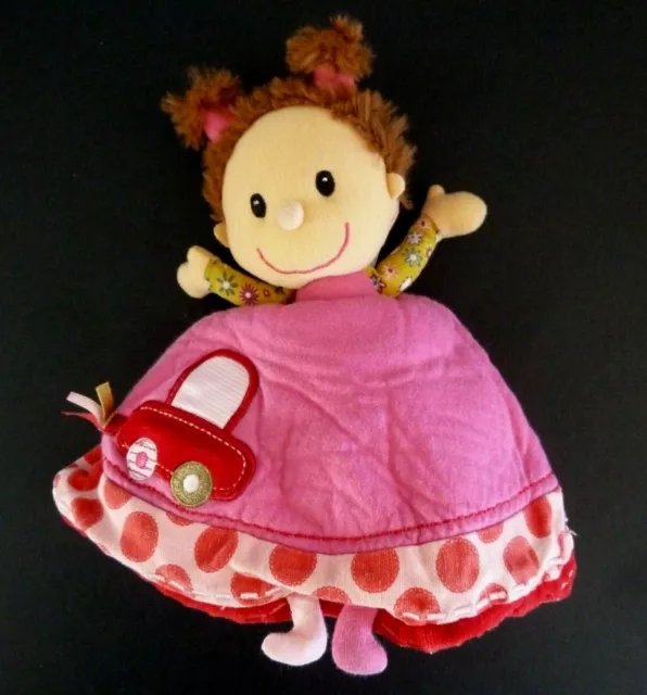 P9. Doudou Reversible Lilliputiens Liz La Coccinelle Rouge Poupee Rose Voiture