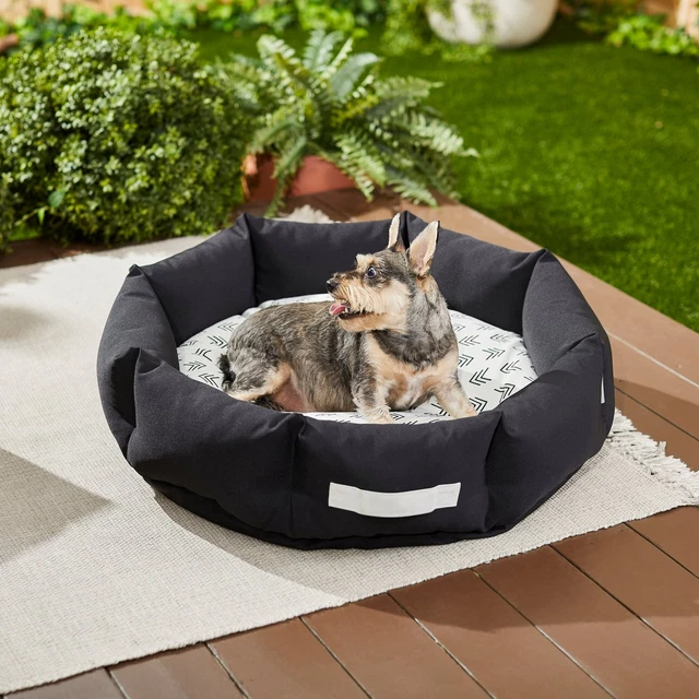 XHT Indoor/Outdoor Deep Dish Cuddler Bolster Cat & Dog Bed,Large