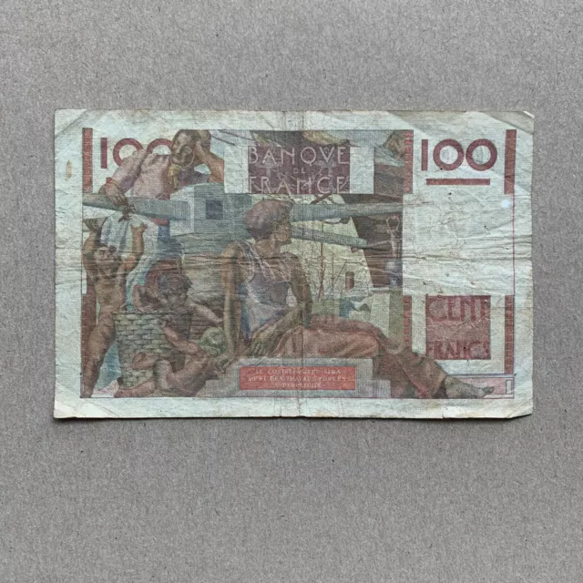 France 100 Francs Banknote French Currency JEUNE PAYSAN Impressionist Painter