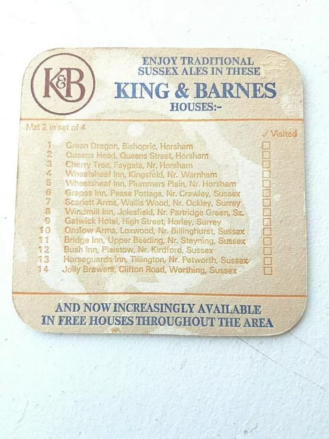 Vintage KING & BARNES / ÖFFENTLICH - KOSTENLOSE HÄUSER Katze Nr. 11 Biermatte / Untersetzer