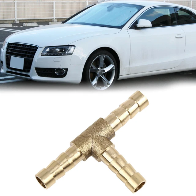 6mm Hose Barb Brass 3 Way Tee Connector Adaptor for Fuel Air Water Gas Oil Pipe