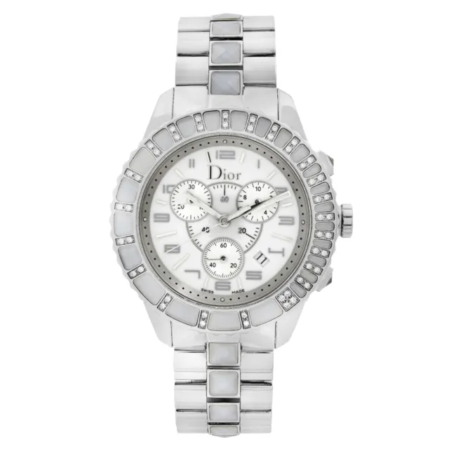 Dior Christal 39mm Stainless Steel Diamond White Dial Quartz Watch CD114311M001