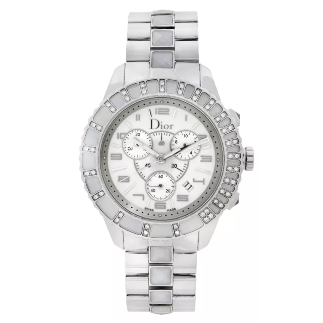 Dior Christal 39mm Stainless Steel Diamond White Dial Quartz Watch CD114311M001