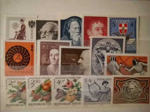 Österreich   Auswahl aus Jahrgang    1974  postfrisch   (siehe Scan) zu 42 S