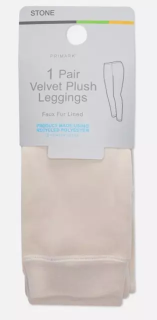 Primark Velvet Plush Leggings Faux Fur Lined All Sizes Black Grey