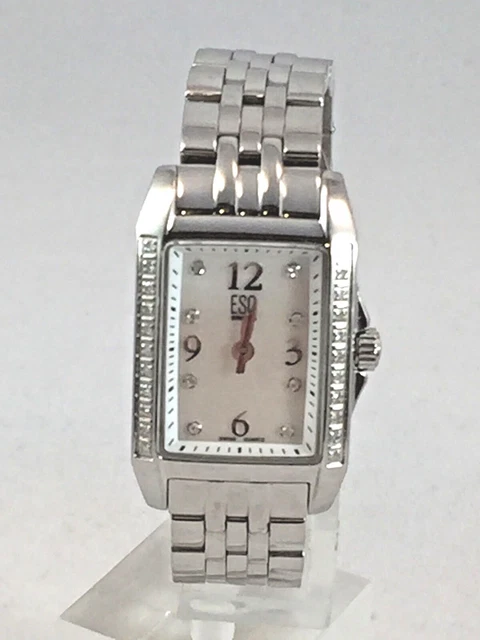Ladies ESQ Movado 07101297 Capri Stainless Steel Diamond Accent MOP Dial Watch