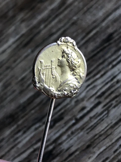 Épingle à Cravate En Argent Massif - Style Art Nouveau, Début XXe Siècle - Belle Occasion Avec Marques D'usage