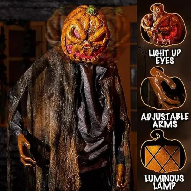 Animatronics Pumpkin Halloween Haunted House Scary Horror Decorations 72 INCH